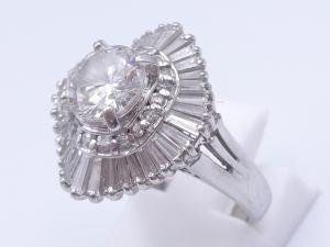 Pt900 ダイヤ 1.30ct/1.164ct リング 8.9g